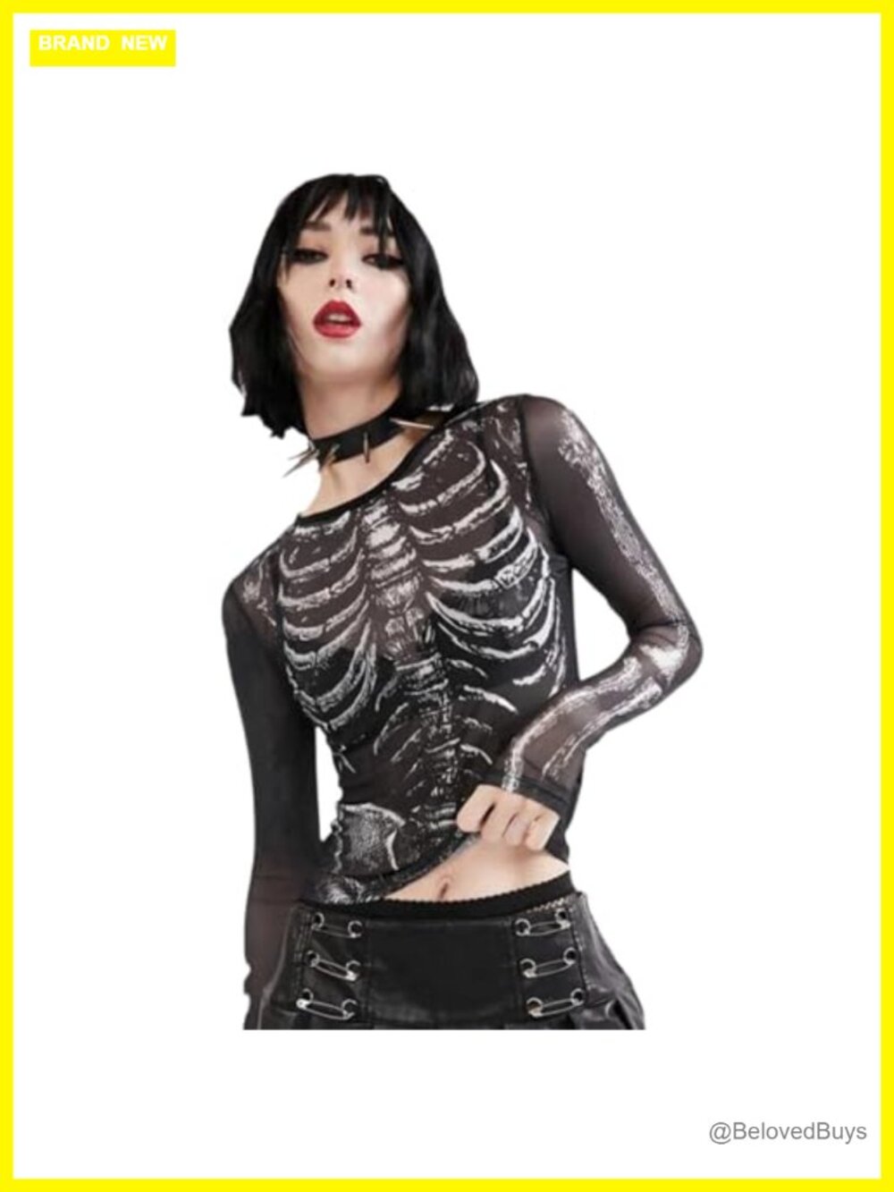 Women's Mesh See Through Long Sleeve Crop Top Tie-Dye Print Slim Fit Tee